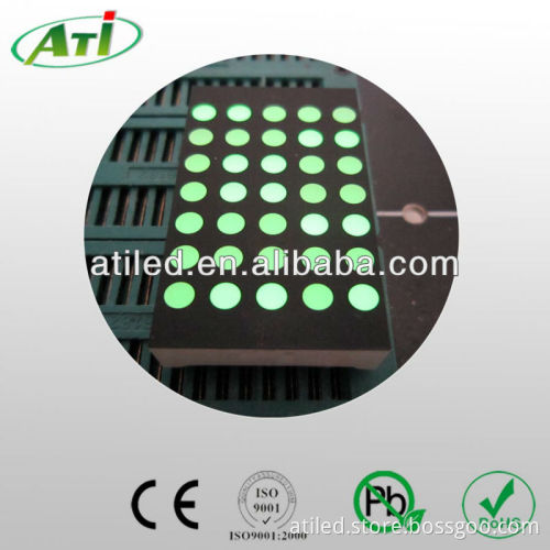 0.7 inch 5*7 led dot matrix display, green led dot matrix